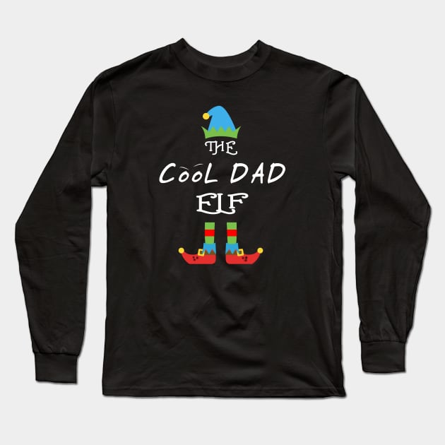 The Cool Dad Elf Matching Family Group Christmas Party Long Sleeve T-Shirt by CareTees